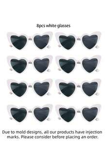 8 件复古心形女士 - 猫眼形派对礼物、新娘送礼会单身派对配饰、情人节婚礼礼物