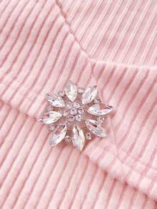 Franclia Women's French V-Neck Knit Dress, Waist Cinched Flared Skirt, Elegant And Gentle, Suitable For Parties And Dates - Pink - View 3