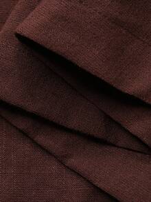 Livesso Lång klänning med rund hals och lös passform för kvinnor - Brun - Visa 3