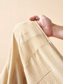 Zivah 2026 Spring/Summer New Arrival Wedding Season Music Festival Easter Western Boho Nashville Party Wedding Cocktail Date Casual Vacation Cruise Beach 2pcs Set: Button Front Vest + Ruched Exaggerated Lantern Leg Pants, Bamboo Texture Fabric, Khaki - Khaki - View 8