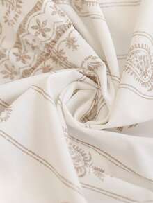 Brillora 女士休闲优雅浪漫度假印花连衣裙，春夏款 - 白色 - 查看 6