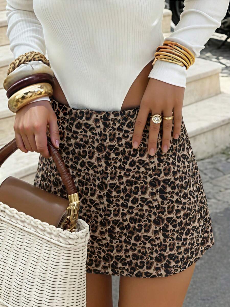 Pariaura 2026 New Arrival Spring Summer Women's Leopard Print Tulle Mini Skirt - Casual Office Vacation Style Versatile Lightweight Easy-Match Bottom - Multicolor - View 1