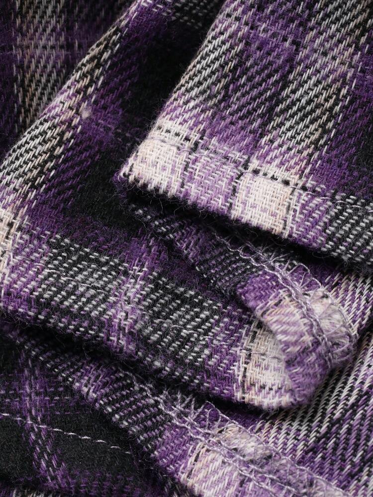 2pcs Women's Plaid Pajama Set, Loose Fit Shirt Style, Suitable For Autumn/Winter & Christmas