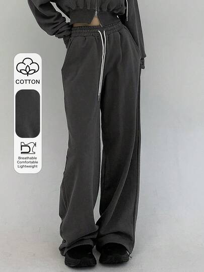 DAZY 女式纯色抽绳腰裤秋季