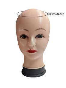 适用于仿真展示、发型师练习、眼镜展示和化妆培训的完美人体模型头 - 杏色 - 查看 5