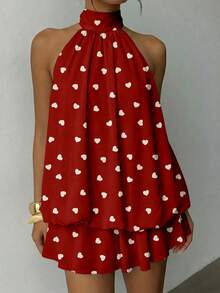 Aloruh 女士迷你连衣裙，心形印花图案 - 彩色 - 查看 5