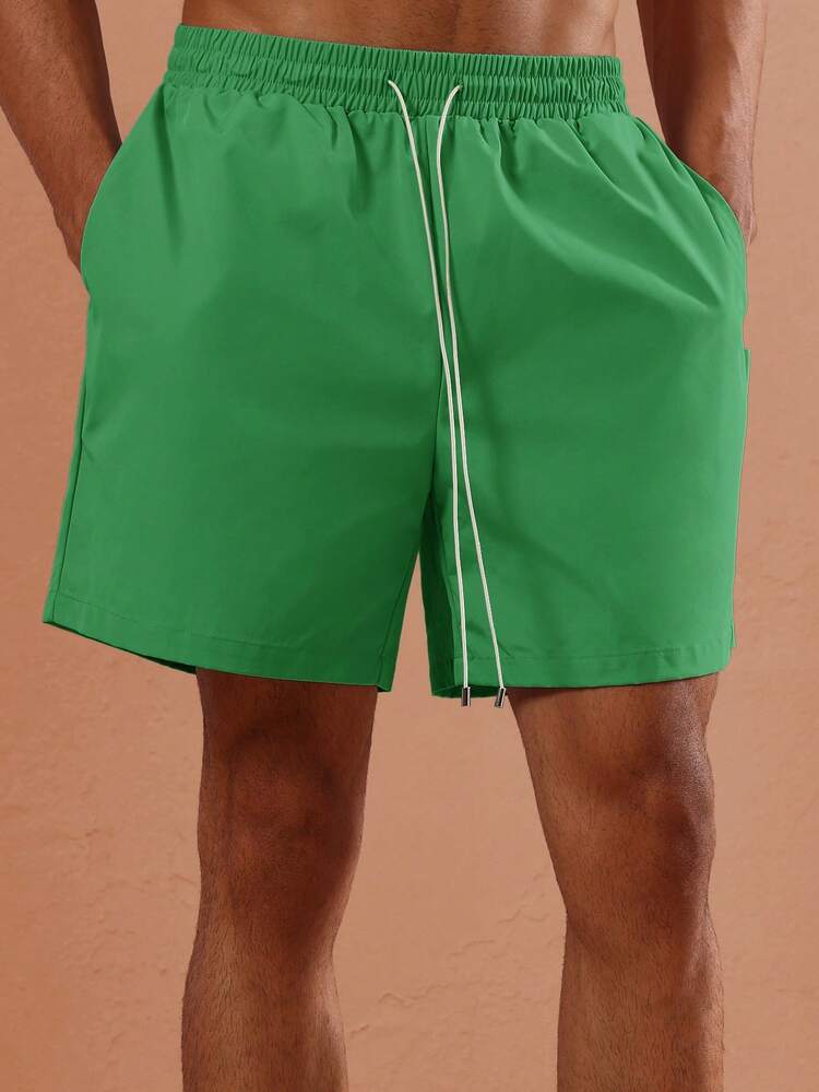 Regular Fit Bermuda Swim Shorts With Drawstring