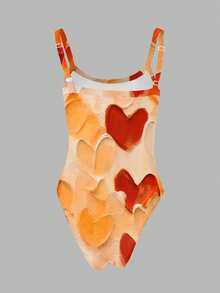 Rovax 女士心形印花休闲吊带连体衣 - 彩色 - 查看 2