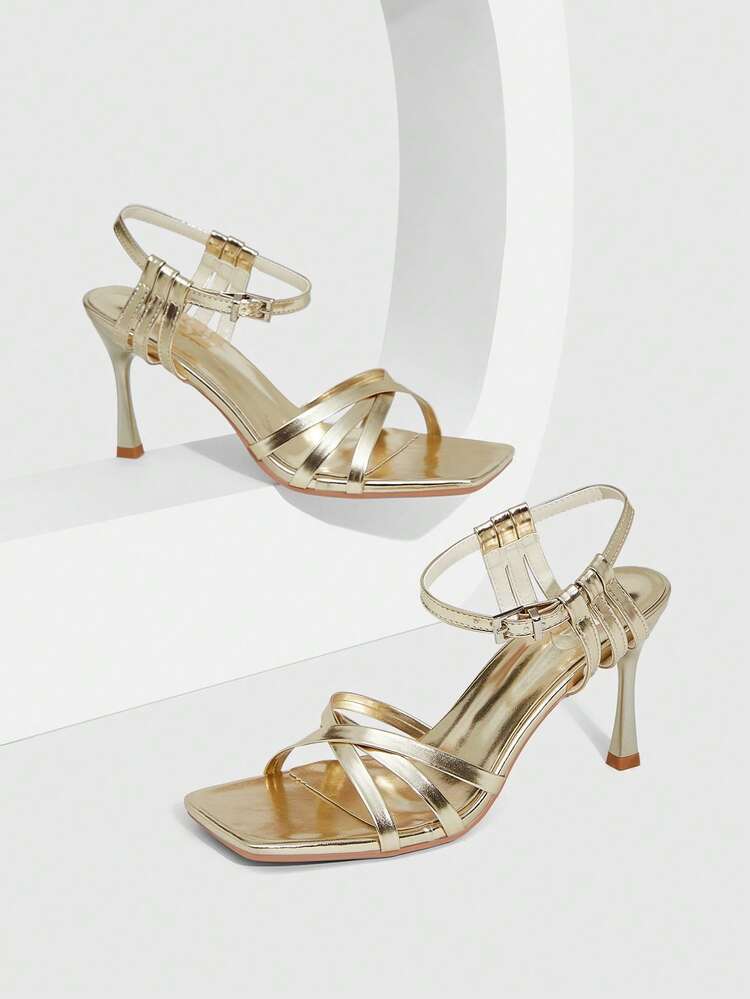 CUCCOO SZL Women's Buckle Design Fashion Daily Wear High Heel Sandals Valentine's Day