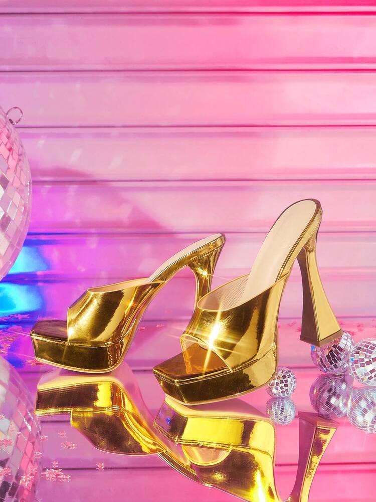 CUCCOO LuxiPop Women's Summer New Buckle Design Square Toe High Heel Sandals, Sexy Elegant Elegant Fashion High Heel Waterproof Platform Open Toe Sandals, Suitable For Dresses, Dates, Parties, Nightclubs, Spring/Summer, Vacation, Travel, 2000s Style