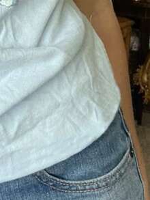 SHEIN Women's Fitted Short Sleeve T-Shirt With White Printed Graphic - Multicolor - View 3