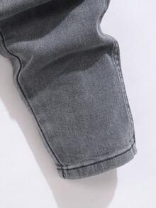 Manfinity Roughcore Men's Casual Fashion Street Daily Commute Distressed Patch Skinny Jeans - Blue - View 7