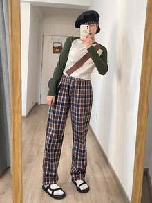 DAZY Colorblock Raglan Sleeve Tee Long Sleeve Women Tops - Multicolor - View 4