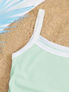 Girls Casual Back To School Knit Cami Tween - Mint Green - View 4