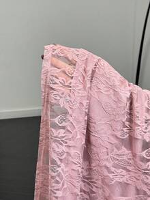 Modelyn Women's Elegant Commuter Mandarin Collar Double-Breasted Blazer And Skirt Suit Set, Autumn - Pink - View 8