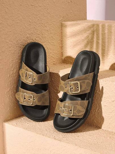 HighSole Sandalias con suela gruesa para mujer, nuevas sandalias con suela gruesa, sandalias estilo romano negras, sandalias de moda multifuncionales antideslizantes, sandalias casuales de playa para verano