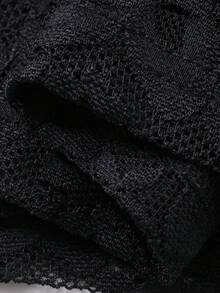 Dazy Kids Tween Girl Contrast Lace Short Sleeve Single-Breasted Casual Shirt - Black - View 7