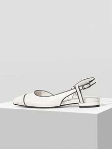 Mnmlis Women's Casual Buckle Design Flat Loafers Valentine's Day - White - View 4