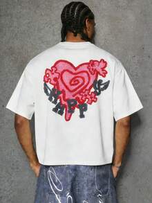 PAVTROS 男士印花时尚圆领白色短袖T恤 - 白色 - 查看 1