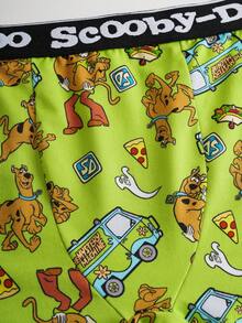 SCOOBY-DOO X SHEIN Women's Comfortable Soft Breathable Dog Print Letter Tape Bra And Panty Set - Green - View 8