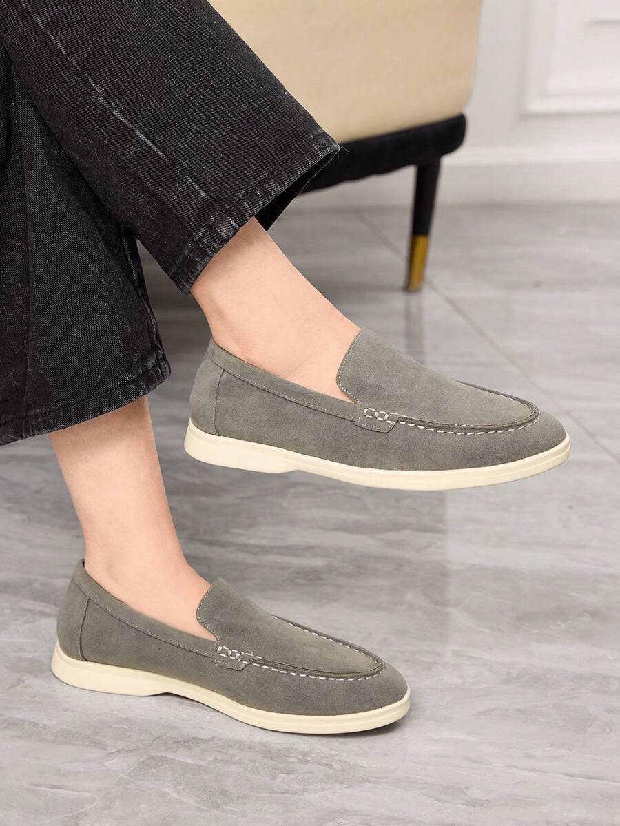 Sleekvia Women's Casual Versatile Flat Loafers - Grey - View 1