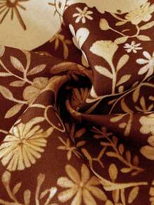 Whyspr Đầm dáng rộng, in họa tiết toàn thân, tay xòe, thích hợp cho kỳ nghỉ hè, cỡ lớn, phong cách thường ngày, mùa thu. - Nhiều màu - Xem 5