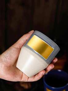 Cirelle Rustic Ceramic Coffee Mug – Gold Accent Attached, Unique Design Cup For Espresso, Latte & Cappuccino, Artisan Stoneware Mug, Housewarming & Coffee Lover Gift - Multicolor - View 10