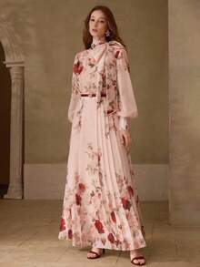 MOTF PREMIUM WOMEN'S ROMANTIC ELEGANT FLORAL PRINTED LONG SLEEVE BLOUSE, SPRING/SUMMER - Multicolor - View 6