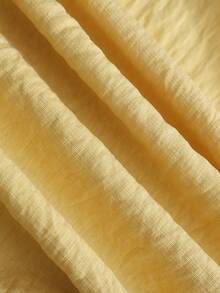 GlowEve Women Back Bow Lace Stitching Sleeveless Blouse, Summer, Leisure, Holiday - Yellow - View 4
