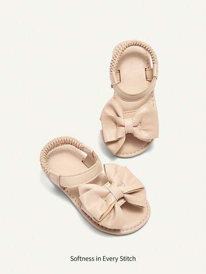 Cozy Pixies 1 Pair Of Summer Cute Girl Fun Princess Outdoor Big Bow Idyllic Vacation Fashion Versatile Party Party Children Flat Sandals