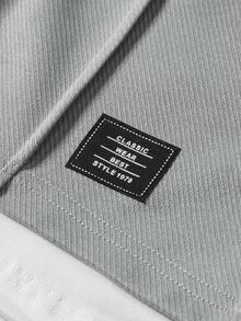 Claim Dot 男士撞色连帽短袖T恤和抽绳腰短裤套装 男士连帽衫套装 男士灰白套装 - 淺灰色 - 查看 3