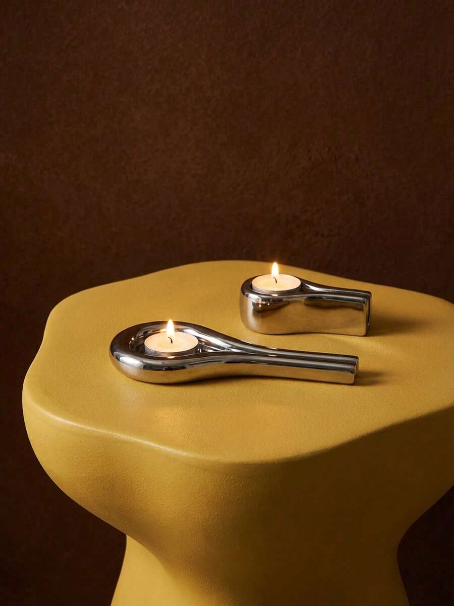 Joivida 1 pieza de candelabro de metal, un portavelas redondo, un adorno artesanal elegante y minimalista. Este candelabro portátil minimalista con asa es un regalo ideal para el Día de San Valentín y Año Nuevo. - Multicolor - Ver 1