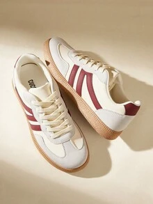 CUCCOO EASI 2026 Nya vårkvinnor Retro mångsidiga casual sneakers, platta vita skor - Kaki - Visa 5