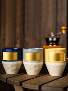Cirelle Rustic Ceramic Coffee Mug – Gold Accent Attached, Unique Design Cup For Espresso, Latte & Cappuccino, Artisan Stoneware Mug, Housewarming & Coffee Lover Gift - Multicolor - View 5