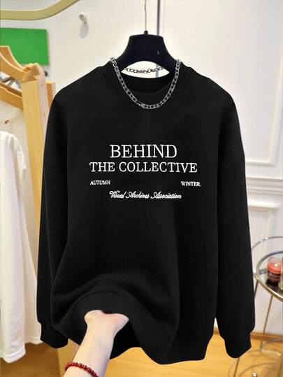 Manfinity Dauomo Top para hombres, sudadera para hombres, ropa de hombre para otoño/invierno, actual, camisas de moda, sudadera estética, Top de moda minimalista casual