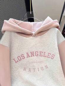 Resyla 大码撞色印花长袖卫衣 - 彩色 - 查看 3