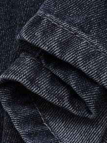 Dazy Plus Vintage Washed Loose Straight Leg Casual Long Jeans, Plus Size For Women, All Season - Dark Wash - View 8