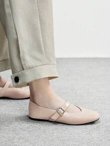 CUCCOO BIZCHIC Women's Fashion Commuter Versatile Casual Mary Jane Flat Shoes For Christmas - Light apricot - View 5