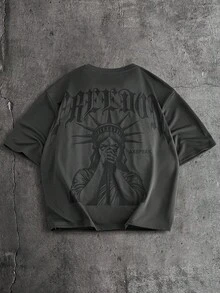 Men's AXEPEAK Casual Fashion Street T-Shirt And Drawstring Waist Shorts Set - Multicolor - View 6