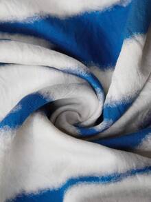 SHEIN Holidaya V-Neck Loose Casual Vacation Blouse For Women - Blue - View 4