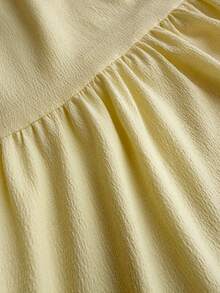 Sunnyshic 两件套纯色性感简约度假风露背宽松长裙套装，优雅 - 黃色 - 查看 7