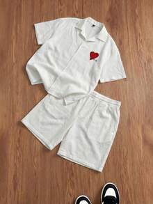 SWAVVY Men's Casual 2 Pieces Set, Fashion Comfortable Daily Beach Party Minimalist Style Loose Fit - White - View 3