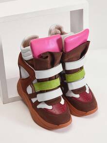 Solezae Giày thể thao Maranto Balskee nhiều màu giả da lộn cổ cao có quai dán, cổ cao có đệm, đế xuồng ẩn, kiểu dáng thể thao sang trọng dành cho nữ - Nhiều màu - Xem 9