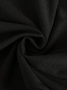 Firerie Đầm blazer nữ cỡ lớn, màu trơn, cổ chữ V xếp lớp, tay phồng ngắn, kiểu dáng thường ngày, cài hai hàng khuy. - màu đen - Xem 9