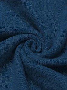 Franclia Nuovo set da 2 pezzi autunno/inverno, maglia smanicata con collo a giro e motivo floreale 3D abbinata a gonna midi a-line in maglia, stile versatile e ampio - Blu - Visualizzare 5
