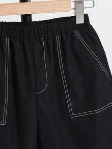SHEIN 男童休闲舒适日常学院风韩版时尚百搭字母印花短袖Polo衫、针织上衣和口袋短裤套装，适合春夏日常穿着、运动、郊游、上学、聚会、度假、拍照、返校季等场合。 - 薄荷綠 - 查看 7