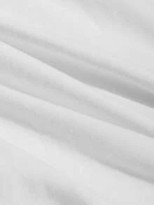 DAZY Solid Round Neck Tee - White - View 8