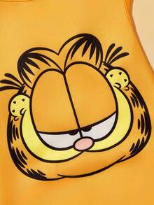 GARFIELD | SHEIN 1pc Cute Cartoon Cat Print Pet Tank Top, Extra Small, Plus Size,For Cats, Dogs, - Orange - View 7