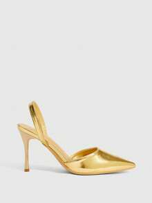 CUCCOO SZL Women's Pointed Toe Elegant Daily Versatile Fashion High Heels - Gold - View 2