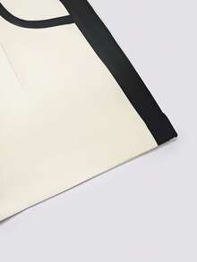 SHEIN Franclia Fashionable Casual Vacation Vibe Versatile Charming Urban Business Office Commute Playful Valentine's Day Date Party Beach Everyday Wear Sleeveless Crew Neck Knit Top With Contrast Trim Shorts Women 2-Piece Set (With Belt) - Multicolor - View 5